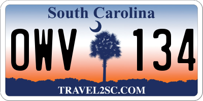 SC license plate OWV134