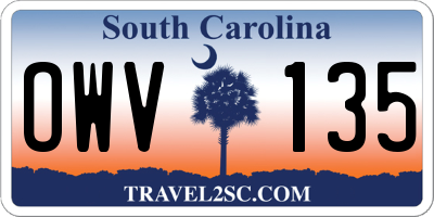 SC license plate OWV135