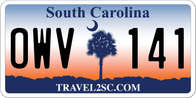 SC license plate OWV141