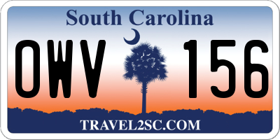 SC license plate OWV156