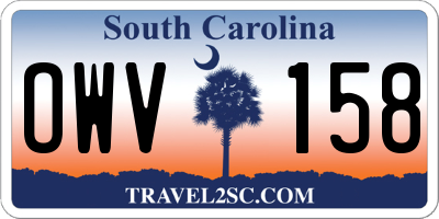 SC license plate OWV158