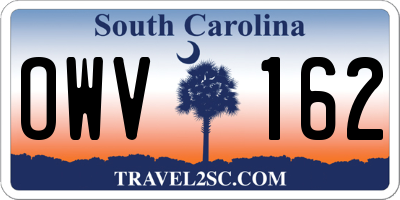 SC license plate OWV162
