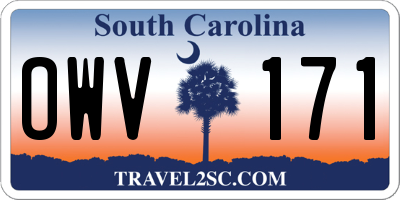 SC license plate OWV171