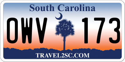 SC license plate OWV173