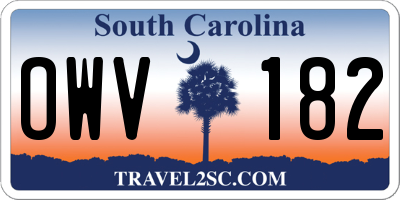 SC license plate OWV182
