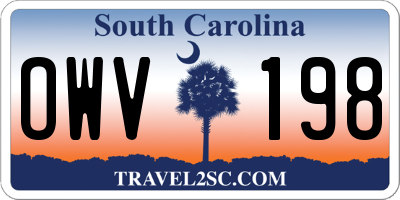 SC license plate OWV198