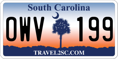 SC license plate OWV199