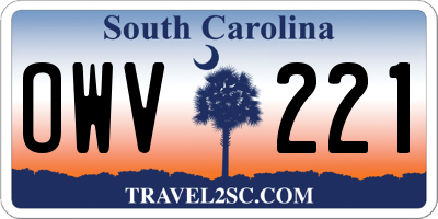 SC license plate OWV221