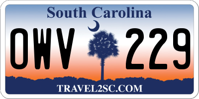 SC license plate OWV229