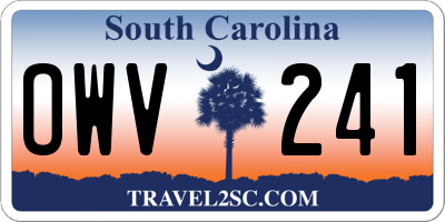 SC license plate OWV241