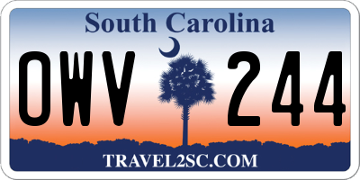 SC license plate OWV244