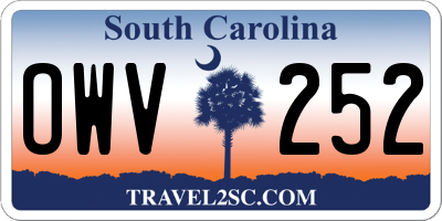SC license plate OWV252