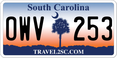 SC license plate OWV253