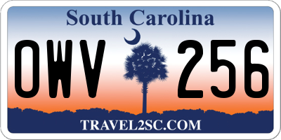 SC license plate OWV256