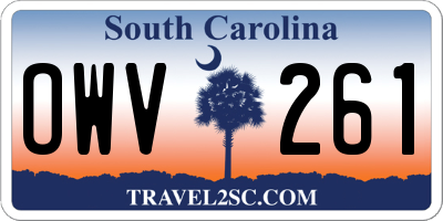 SC license plate OWV261