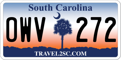 SC license plate OWV272