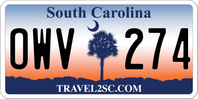 SC license plate OWV274