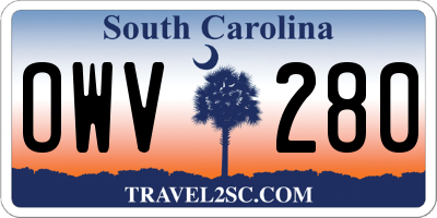 SC license plate OWV280