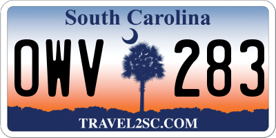 SC license plate OWV283
