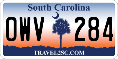 SC license plate OWV284