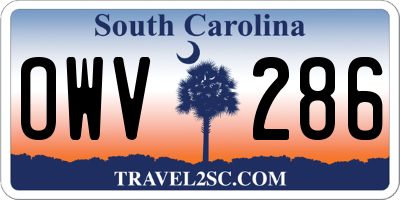 SC license plate OWV286