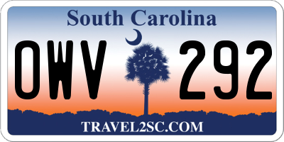 SC license plate OWV292