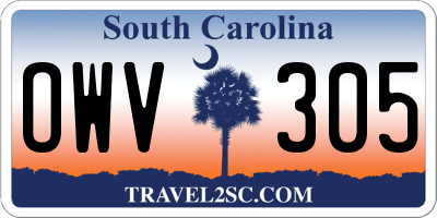 SC license plate OWV305
