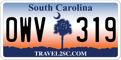 SC license plate OWV319