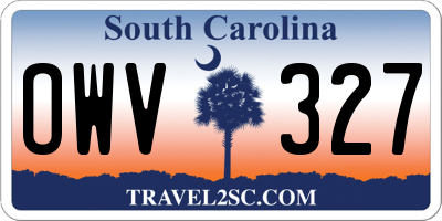 SC license plate OWV327