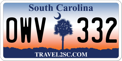 SC license plate OWV332