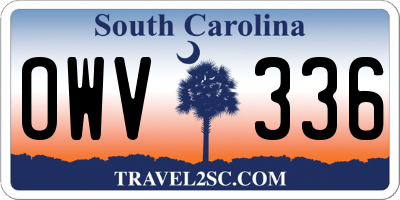 SC license plate OWV336