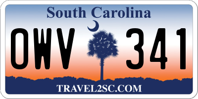 SC license plate OWV341