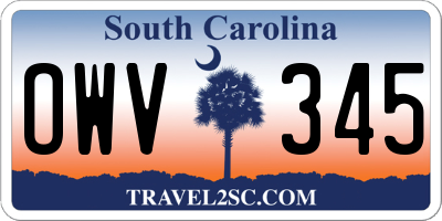 SC license plate OWV345