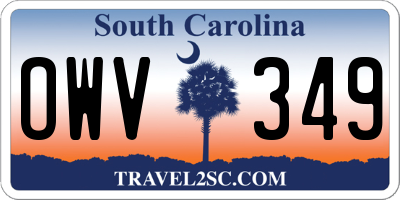 SC license plate OWV349