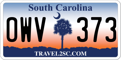 SC license plate OWV373