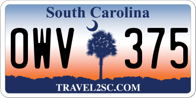 SC license plate OWV375