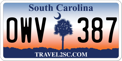 SC license plate OWV387