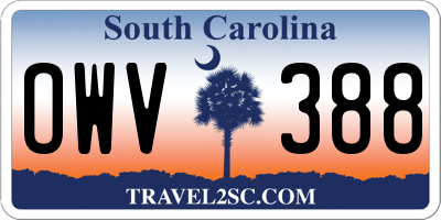 SC license plate OWV388