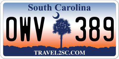 SC license plate OWV389