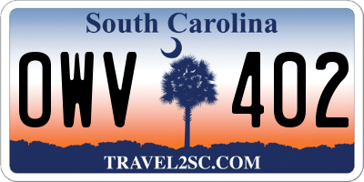 SC license plate OWV402