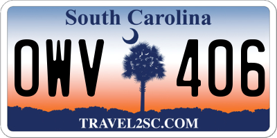 SC license plate OWV406