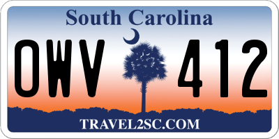 SC license plate OWV412