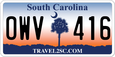 SC license plate OWV416
