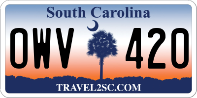 SC license plate OWV420