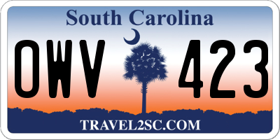 SC license plate OWV423