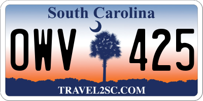 SC license plate OWV425