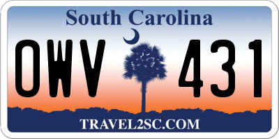 SC license plate OWV431