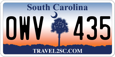 SC license plate OWV435