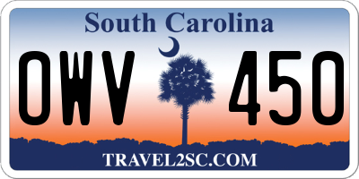 SC license plate OWV450