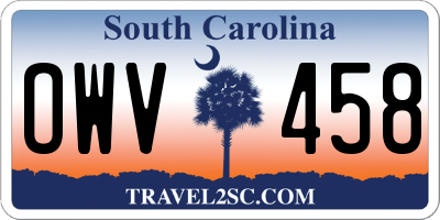 SC license plate OWV458